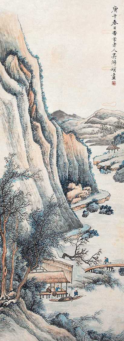 吴淑娟 山水人物 立轴